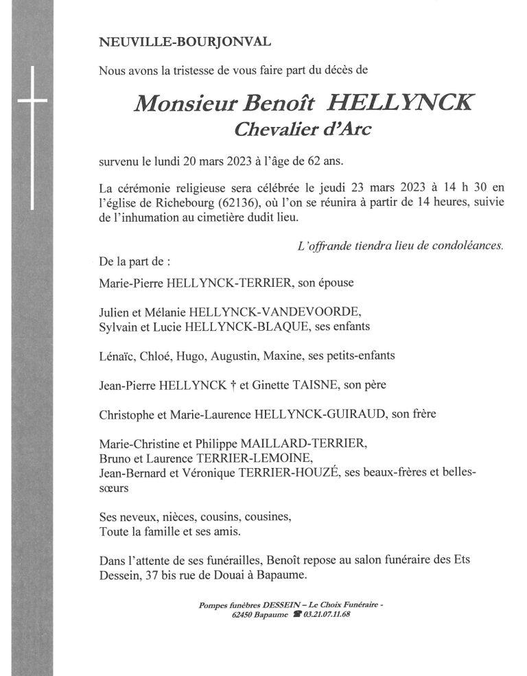 Monsieur Benoît HELLYNCK Pompes Funèbres Dessein