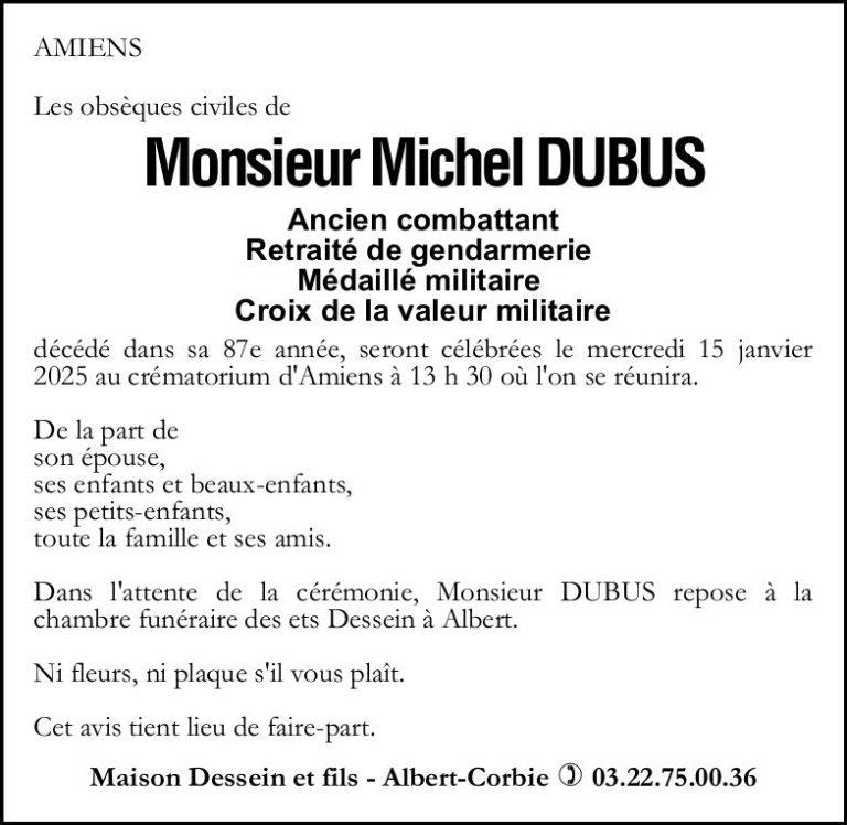 Monsieur Michel Dubus Pompes Fun Bres Dessein