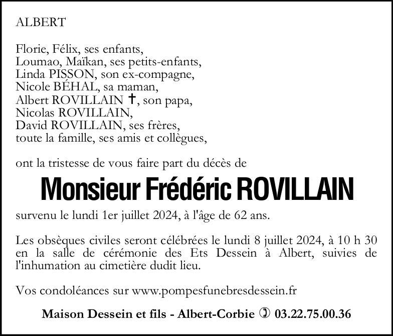 Avis de dévès Frédéric ROVILLAIN